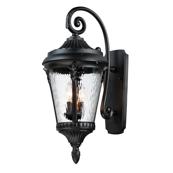 Maxim Sentry 3-Light 11" Wide Black Outdoor Wall Sconce 3055WGBK